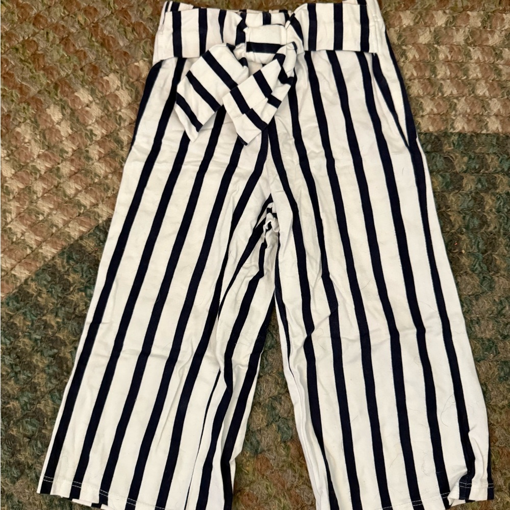 Janie and Jack Navy and White Striped Pants
